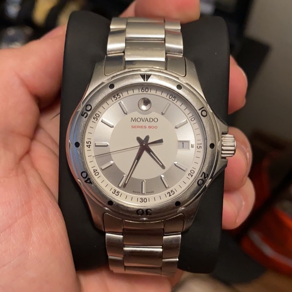 Rare Movado 800 Series Silver Dial Stainless Steel **Open to Offers** - Picture 4 of 12
